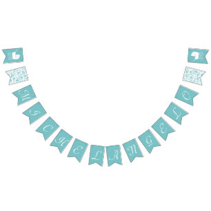 Bannière À Fanions Transport vintage Baby shower Cute Blue Boy