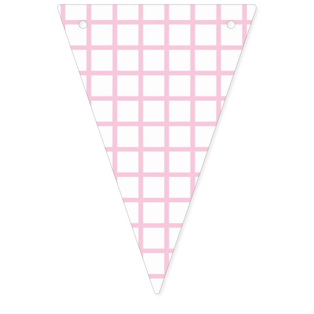 Bannière À Fanions Trellis Rose Clair - Blanc (Premier drapeau)