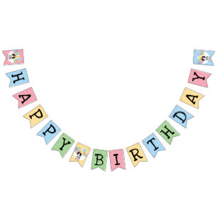 Bannière À Fanions Tri Couleur Cavalier King Charles Anniversaire