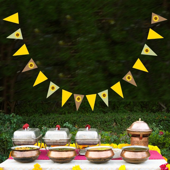 Bannière À Fanions Triangle tournesol de la fête d'été (Créateur téléchargé)