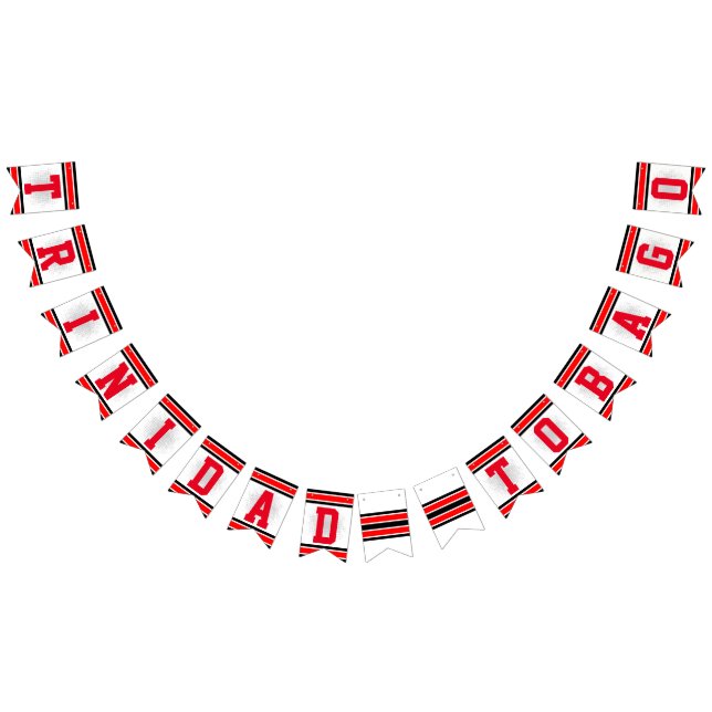 Bannière À Fanions Trinité et Tobago sur WHITE (Tout)