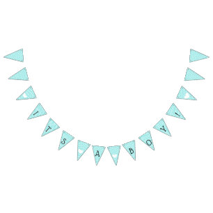 Bannière À Fanions Turquoise Blue Chevron C'est un Baby shower garçon