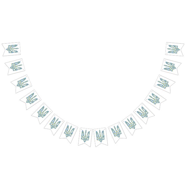 Bannière À Fanions Ukrainian national emblem trident tryzub ethnical (Tout)