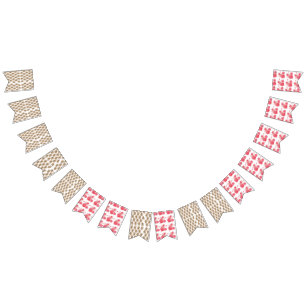 Bannière À Fanions un arrière - plan blanc avec des fleurs marron