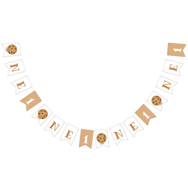 Bannière À Fanions Un Bébé Cookie 1er anniversaire (Tout)