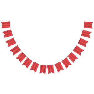 Bannière À Fanions un fond rayé rouge et vert