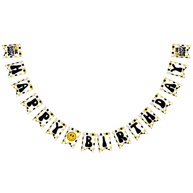 Bannière À Fanions Un garçon heureux 1er anniversaire (Tout)