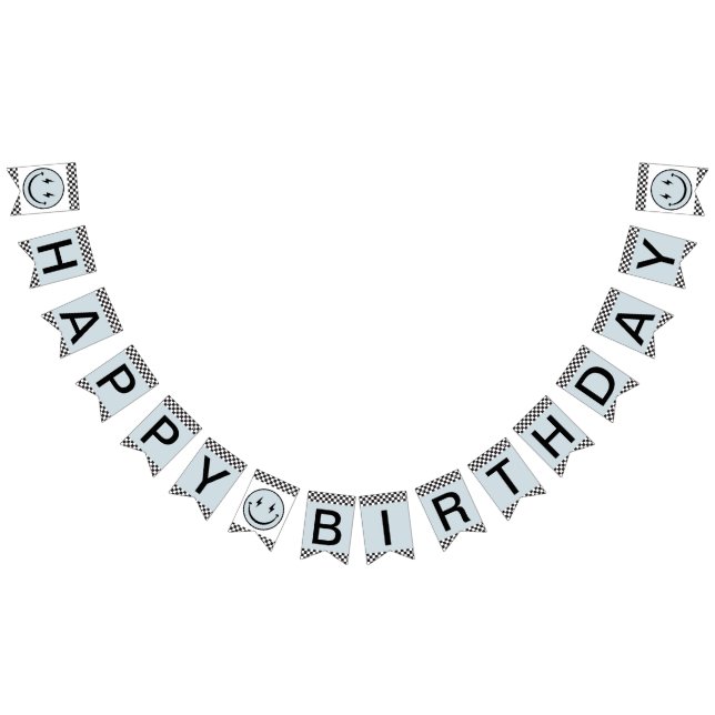 Bannière À Fanions Un joyeux Dude bleu joyeux visage anniversaire (Tout)