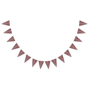Bannière À Fanions Un motif chevron dynamique en rouge et noir, avec