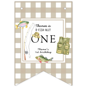Bannière À Fanions Un petit pêcheur fête d'anniversaire