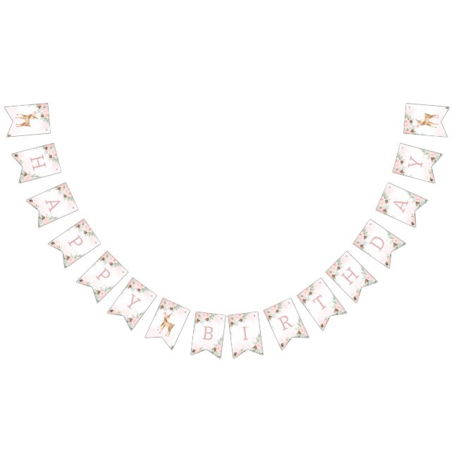 Bannière À Fanions Verre rousse de cerf d'hiver Fille à feuillage per (Tout)