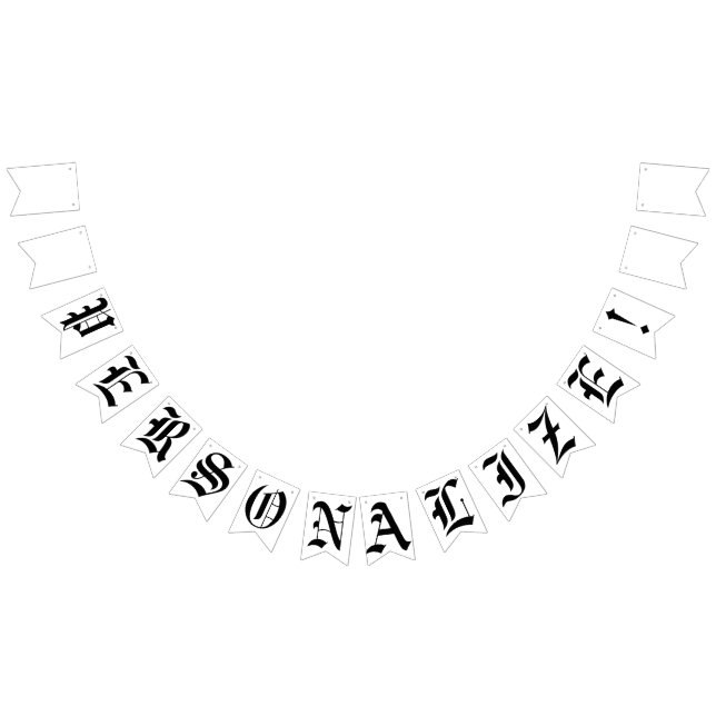 Bannière À Fanions Vieux Mariage gothique anglais personnalisé (Tout)