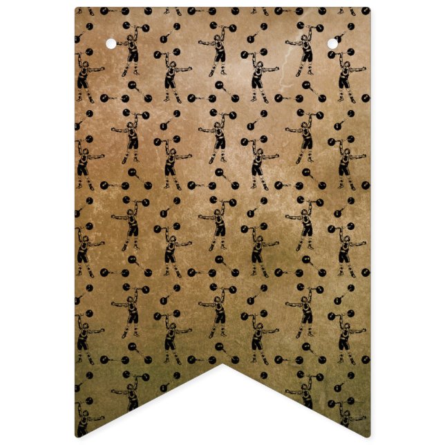 Bannière À Fanions Vintage Black Circus Strongman Carnival déçu (Premier drapeau)