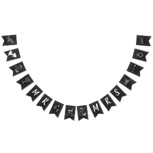 Bannière À Fanions Vintage Chalkboard Look Mariage Bunting