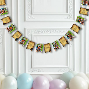 Bannière À Fanions Vintage Pirate Anniversaire Fête Ahoy Matey Ancien