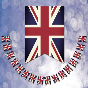 Bannière À Fanions Vintage Union Jack, British Flag bunting UK banner