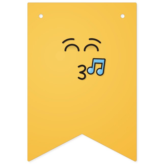 Bannière À Fanions Visage sifflant avec yeux souriants (Premier drapeau)