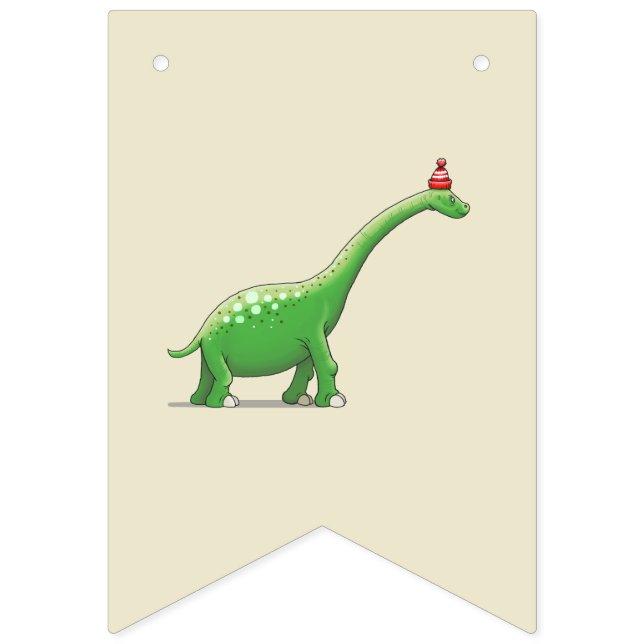 Bannière À Fanions Walter le dinosaure vert (Premier drapeau)