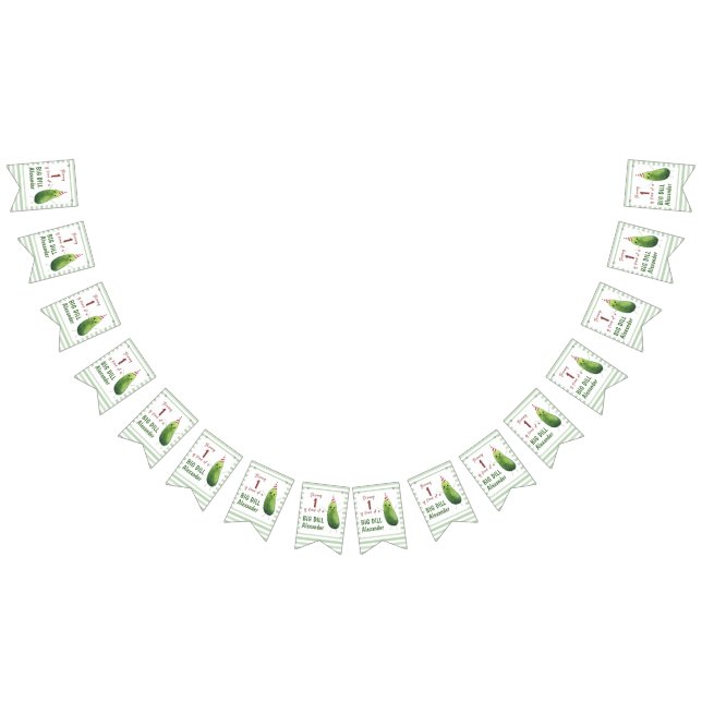 Bannière À Fanions Watercolor Concomber Big Dill fête d'anniversaire (Tout)