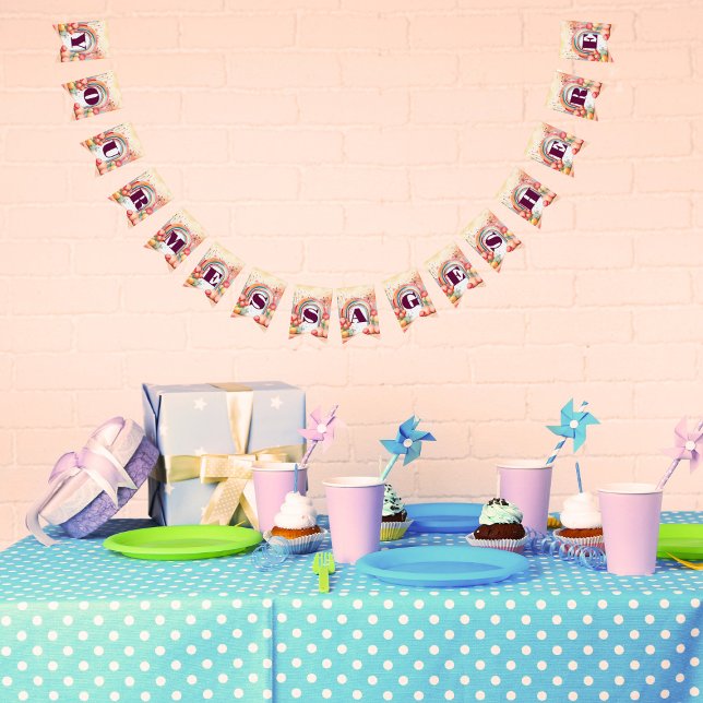 Bannière À Fanions Watercolor Rainbow Bliss Party (Créateur téléchargé)