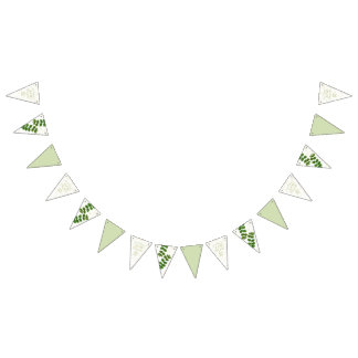 Bannière À Fanions Wedding Green Chic Date Bunting Flags