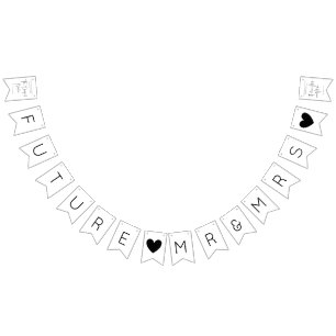 Bannière À Fanions Wedding shower de script moderne