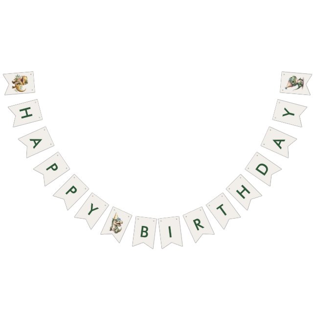 Bannière À Fanions Wild One mignonne Dinosaur Première fête d'anniver (Tout)