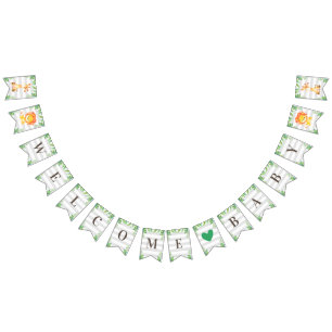 Bannière À Fanions Wild Safari Welcome Baby Boy Shower Lion Giraffe