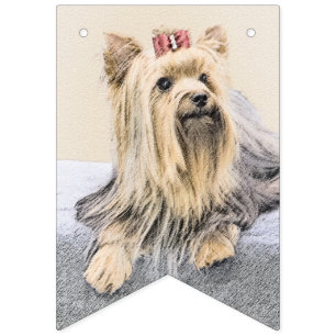 Bannière À Fanions Yorkshire Terrier Peinture - Cute Original Chien A