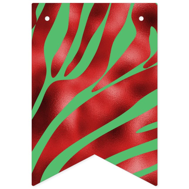 Bannière À Fanions Zèbre vert et rouge (Premier drapeau)