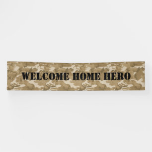 Bannière à la maison bienvenue de camouflage
