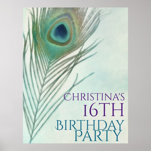 Bannière affiche aquarelle chic bohème plume de pa (Devant)