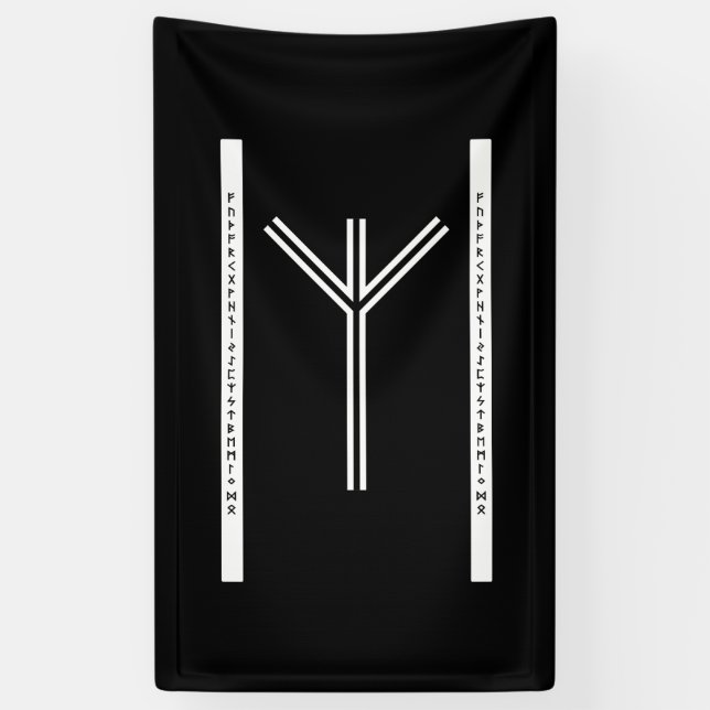 Bannière Algiz BW (Vertical)