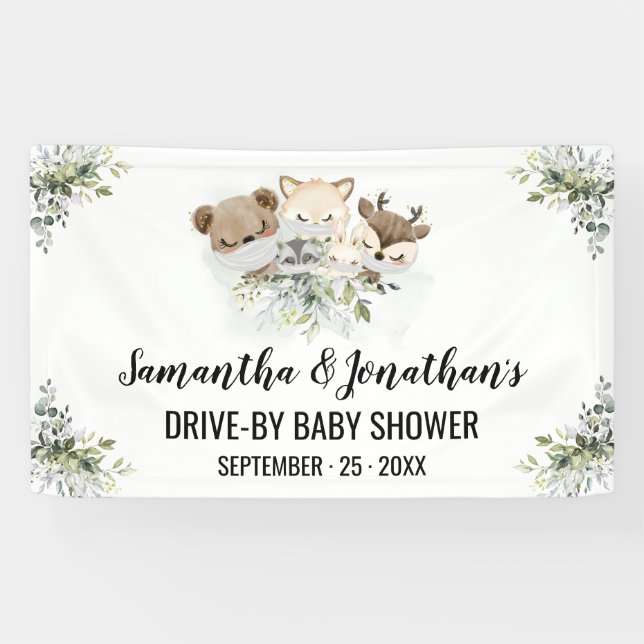 Bannière Animaux de forêt de Baby shower (Horizontal)