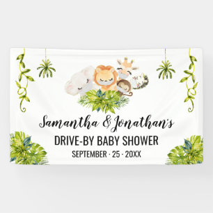 Bannière Animaux de la Jungle Baby shower