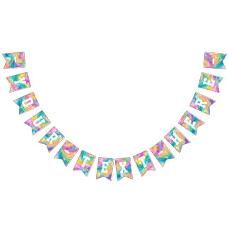 Bannière arc-en-ciel et or