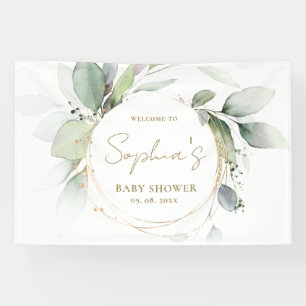 Bannière arrière-plan du Baby shower Eucalyptus