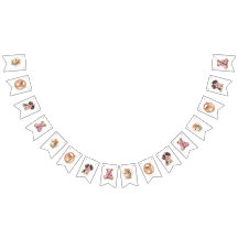 Bannière baby shower avec arcs roses et bébés anim