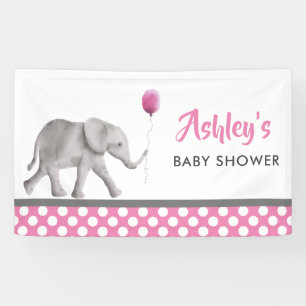 Bannière Baby shower bébé éléphant, Affiche de bie