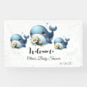 Bannière Baby shower Bébé mignonne baleine