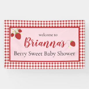 Bannière Baby shower Berry Sweet Rose et rouge