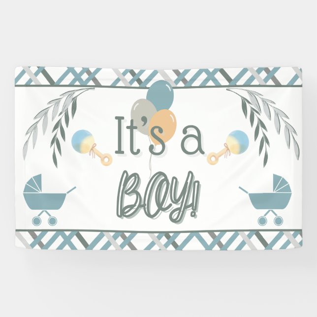 Bannière baby shower Buggy Boy (Horizontal)