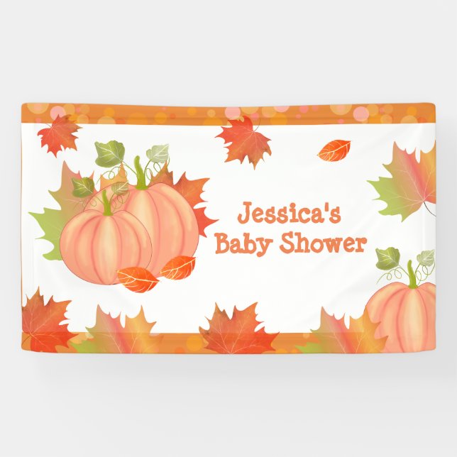 Bannière Baby shower Citrouille d'automne (Horizontal)