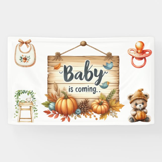 Bannière Baby shower d'automne bannière-3 x 5 pi (Horizontal)