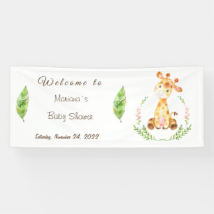 Bannière Baby shower de la Girafe Vintage