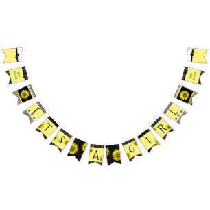 Bannière Baby shower de tournesol personnalisé