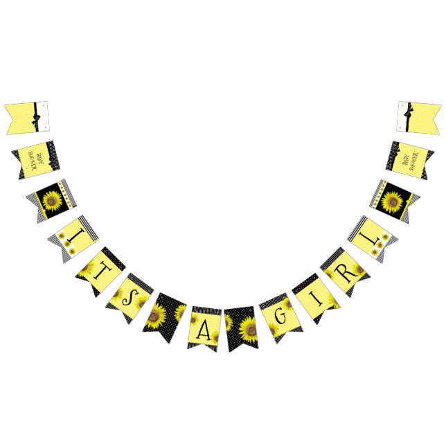 Bannière Baby shower de tournesol personnalisé (Tout)