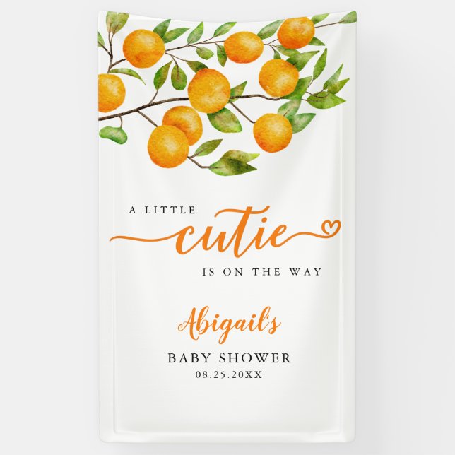 Bannière Baby shower Fruit Orange (Vertical)