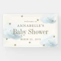 Bannière Baby shower Gold Stars & Nuages