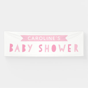 Bannière Baby shower moderne rose